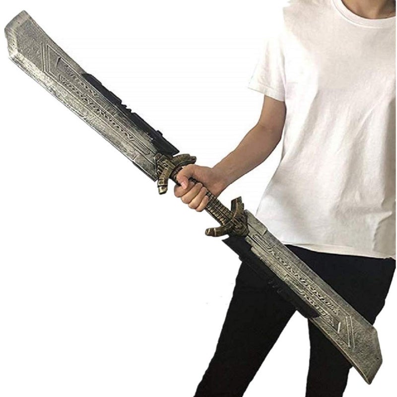 damdos Halloween Prop Cosplay Sword,42.5 inch Sword Double Stand Cosplay Sword,PU Foam Role Play Prop Costume Accessory Birthday Gifts - Image 1