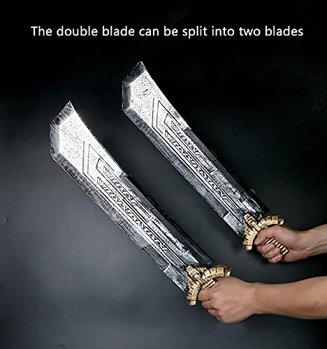 damdos Halloween Prop Cosplay Sword,42.5 inch Sword Double Stand Cosplay Sword,PU Foam Role Play Prop Costume Accessory Birthday Gifts - Image 2