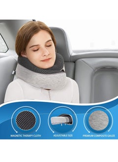 Generic Travel Neck Pillow Memory Foam U Shaped Neck Support 100% Pure Memory Foam Pillow Ergonomic Design Soft Best Full Neck Surround Pillow Sleep for Airplane Car Office and Home Resting (Black)  - Image 4