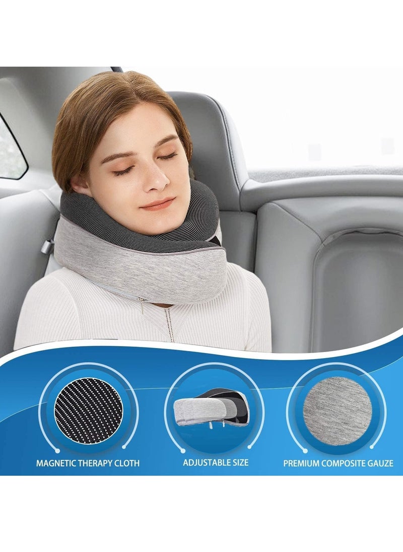 Generic Travel Neck Pillow Memory Foam U Shaped Neck Support 100% Pure Memory Foam Pillow Ergonomic Design Soft Best Full Neck Surround Pillow Sleep for Airplane Car Office and Home Resting (Black)  - Image 4