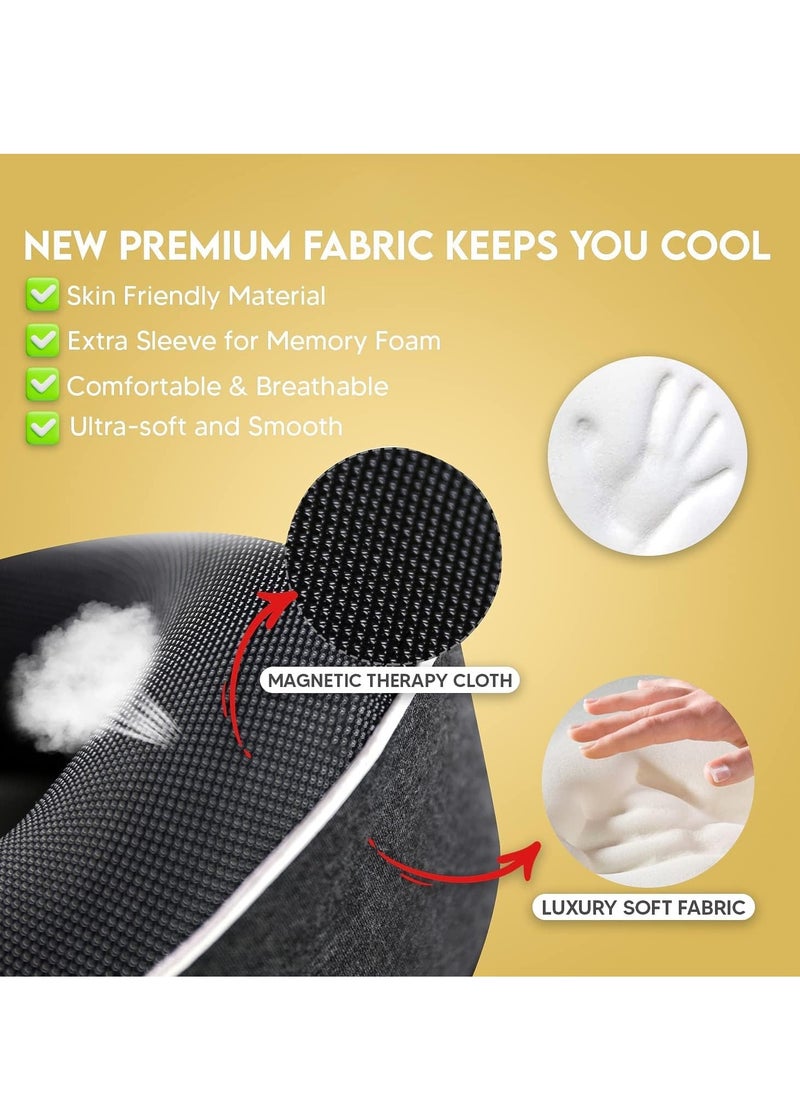 Generic Travel Neck Pillow Memory Foam U Shaped Neck Support 100% Pure Memory Foam Pillow Ergonomic Design Soft Best Full Neck Surround Pillow Sleep for Airplane Car Office and Home Resting (Black)  - Image 3