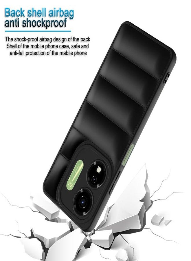 Plus Puffer Case Camera Protection Soft Back Cover for itel P55 5G - Black - Image 4