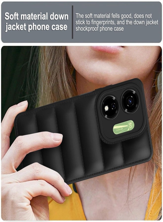Plus Puffer Case Camera Protection Soft Back Cover for itel P55 5G - Black - Image 5