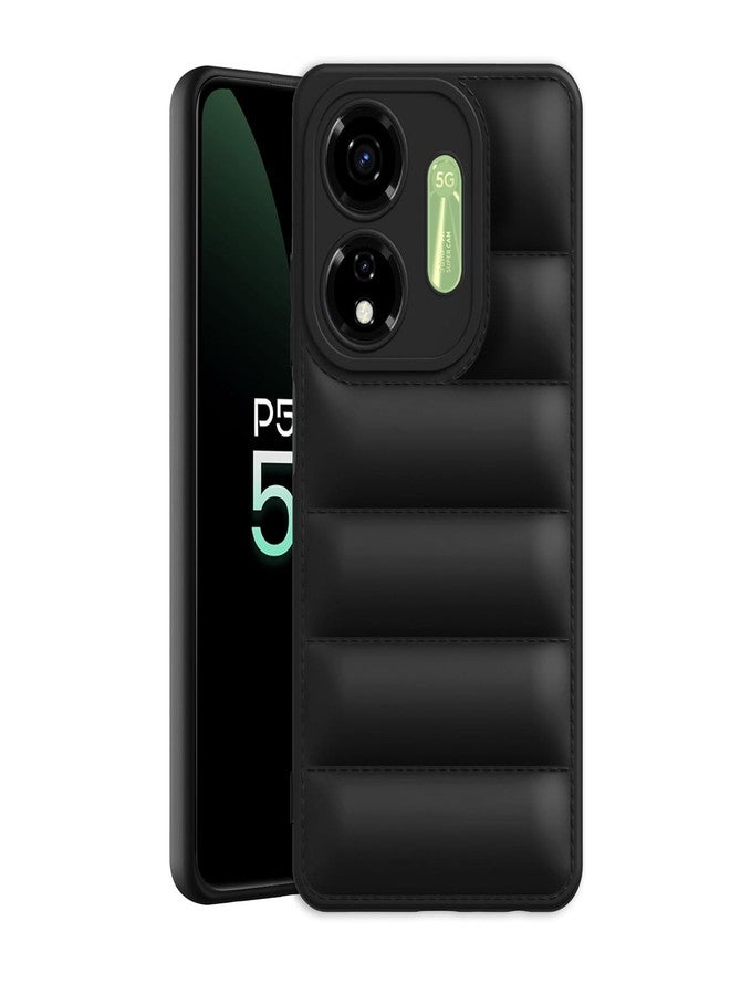 Plus Puffer Case Camera Protection Soft Back Cover for itel P55 5G - Black - Image 1
