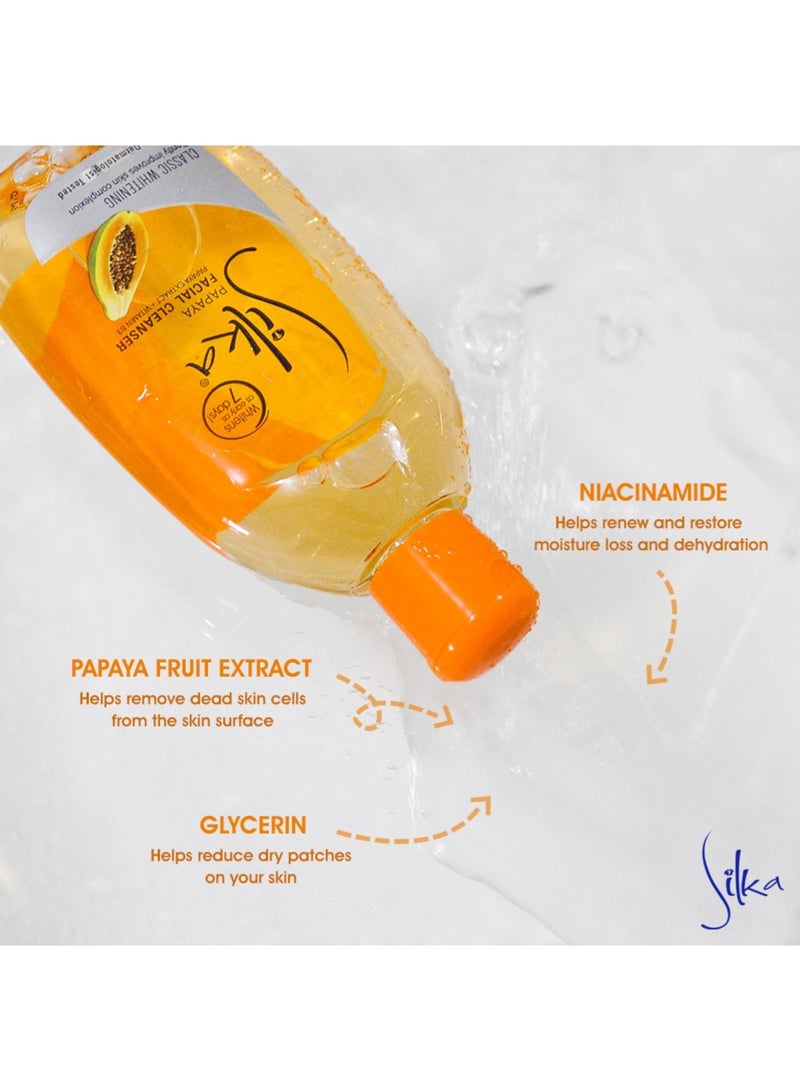 Silka Papaya With VitaRich Actives  Whitening Soap +Papaya Facial Cleanser 150 ml  - Image 3