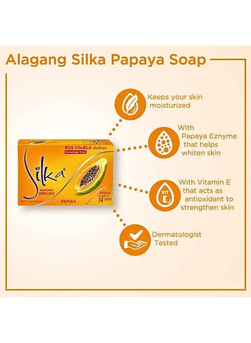 Silka Papaya With VitaRich Actives  Whitening Soap +Papaya Facial Cleanser 150 ml  - Image 4
