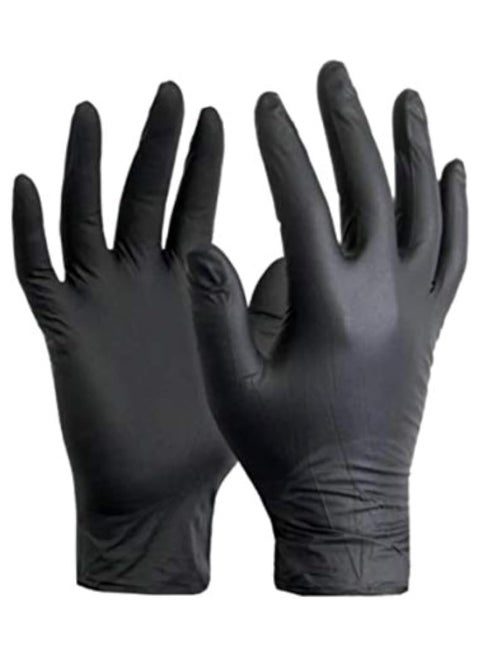 100-Piece Disposable Nitrile Gloves Set Black Large