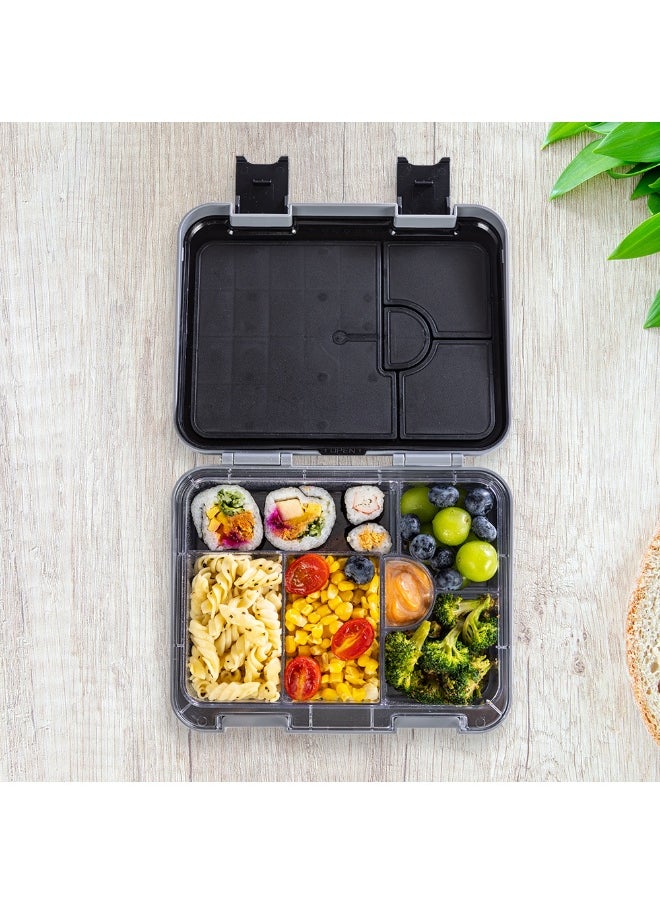 Eazy Kids Eazy Kids 6 & 4 Convertible Bento Lunch Box w/ Steel Spoon & Fork Set and Alphabets Sticker - Car Racing Blue  - Image 2