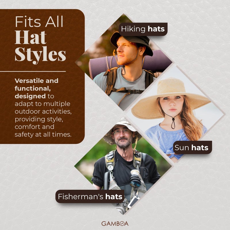 Gamboa 100% Leather Hat Chin Strap for Men and Women Removable Hat Chin Cord for Cowboy and Sun Hats Brown - Image 5