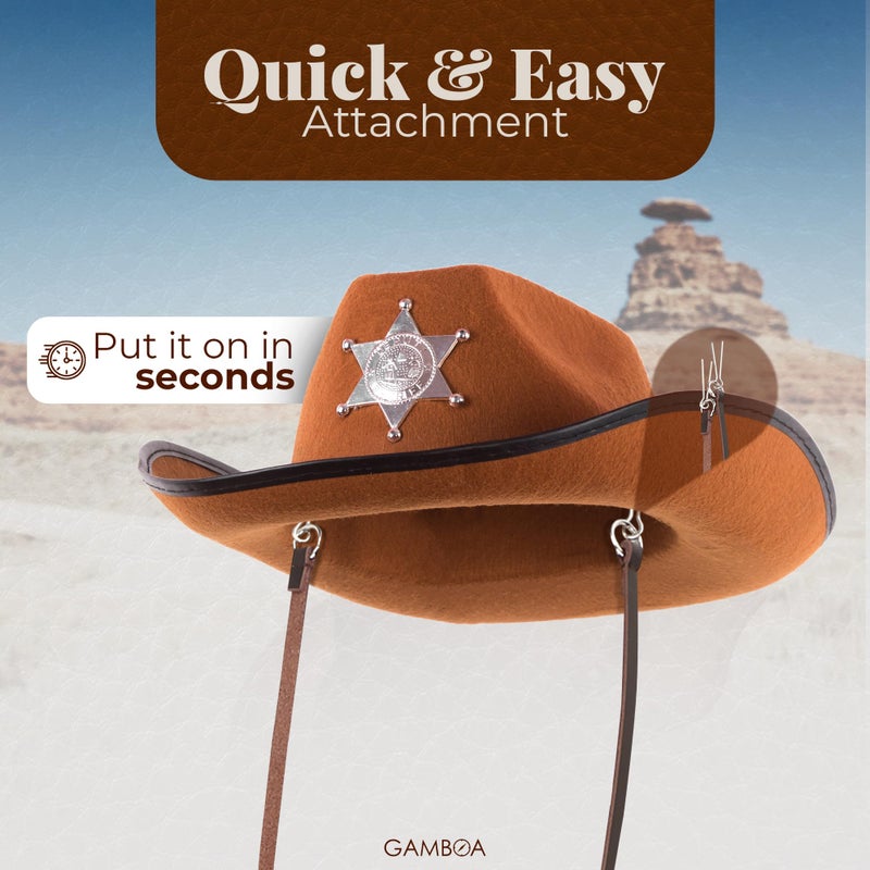 Gamboa 100% Leather Hat Chin Strap for Men and Women Removable Hat Chin Cord for Cowboy and Sun Hats Brown - Image 4