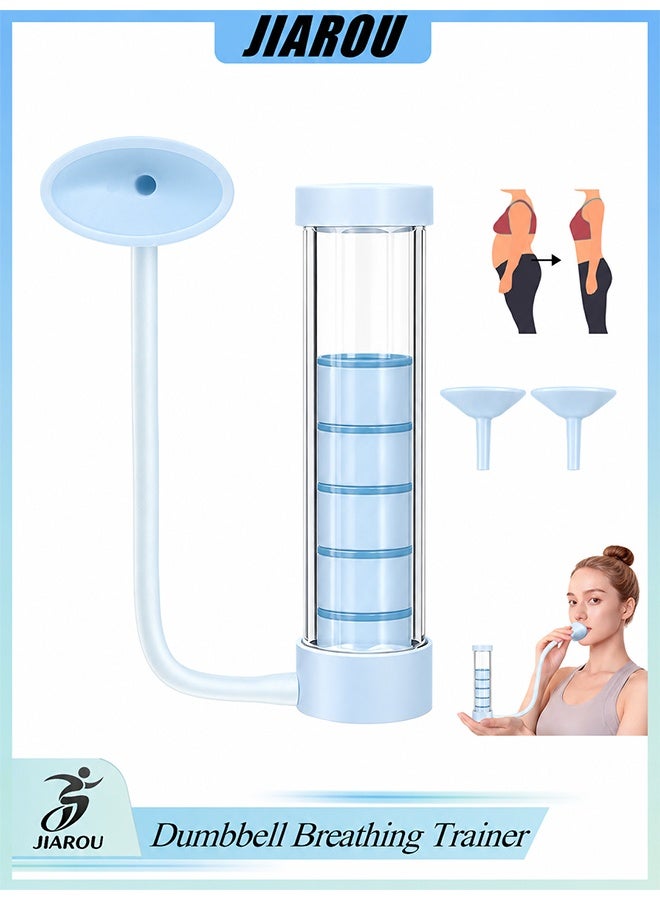 JIAROU Dumbbell Breathing Trainer,Deep Breathing Trainer, Natural Lung Trainer for Adults, Easy to Use and Clean, Breathing Dumbbell(Blue) - Image 1