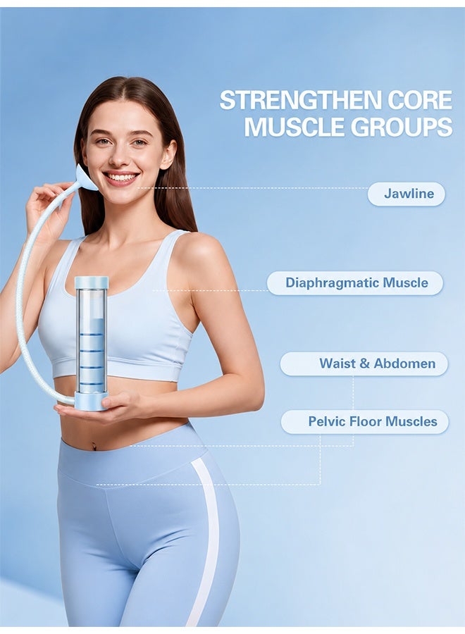 JIAROU Dumbbell Breathing Trainer,Deep Breathing Trainer, Natural Lung Trainer for Adults, Easy to Use and Clean, Breathing Dumbbell(Blue) - Image 2
