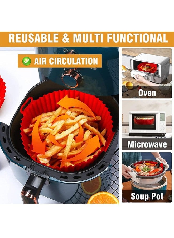 Cross-border Silicone Baking Pan Round Air Fryer Baking Pan Mat Food Grade Household 8-inch Baking Oven Special Lining-Specifications:70g- 8inch-Color:Black - Image 5