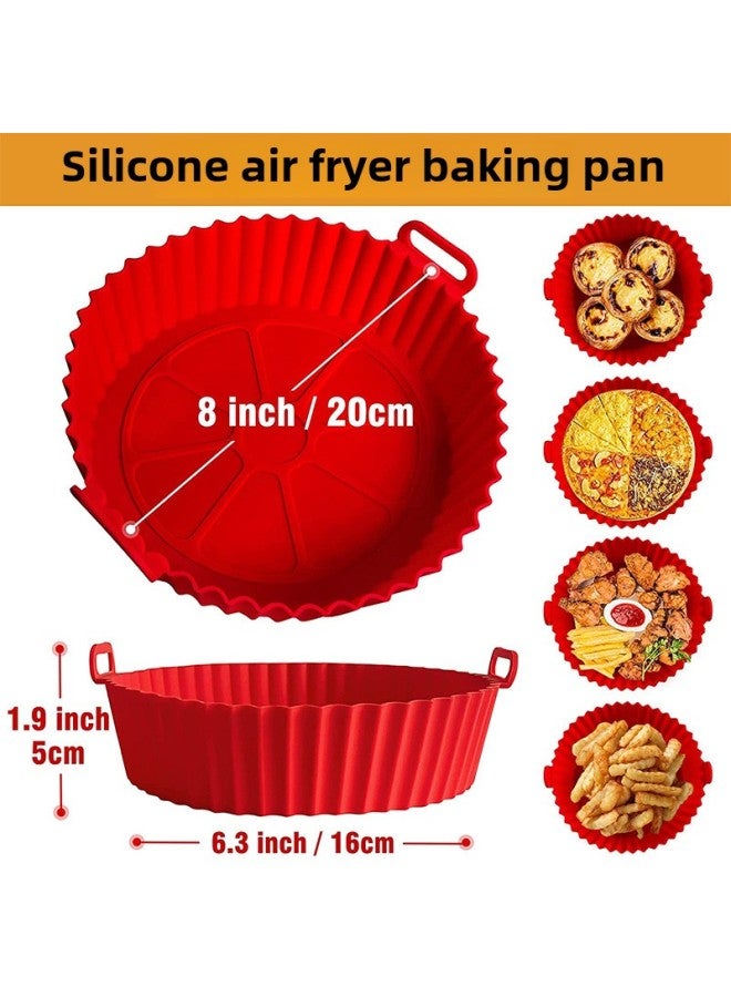 Cross-border Silicone Baking Pan Round Air Fryer Baking Pan Mat Food Grade Household 8-inch Baking Oven Special Lining-Specifications:70g- 8inch-Color:Black - Image 2