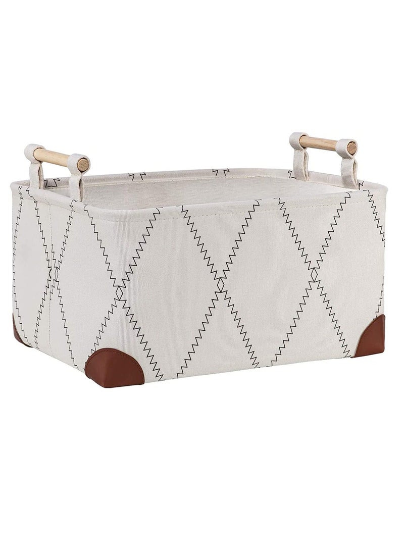 NIBEMINENT Fabric Baskets Shelves Organizing Canvas Decorative for Gifts Empty Storage Toys Clothes Towels Rectangle Shelf Nursery Home Office - Image 1