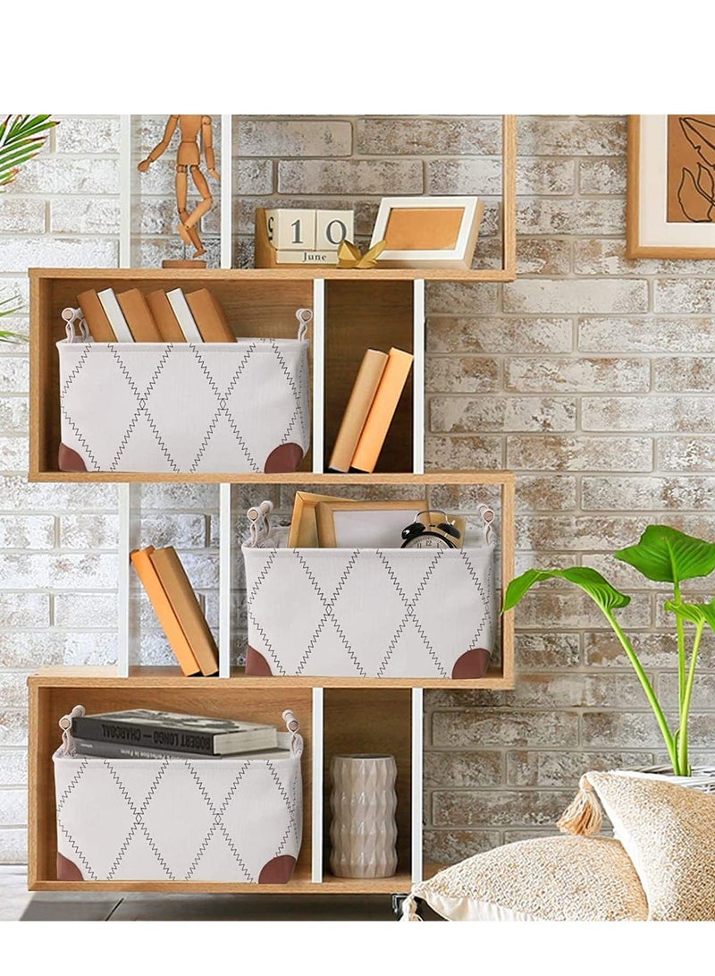 NIBEMINENT Fabric Baskets Shelves Organizing Canvas Decorative for Gifts Empty Storage Toys Clothes Towels Rectangle Shelf Nursery Home Office - Image 4