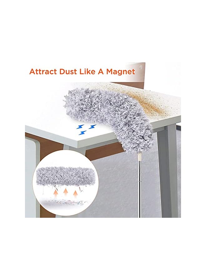 promass Microfiber Duster Kit, Extendable Ceiling Fan Duster for Cleaning with 40 to 250 CM Telescoping Extension Pole, Washable Car Duster for High Ceiling Fan, Cobweb, Furniture, Car - Image 5