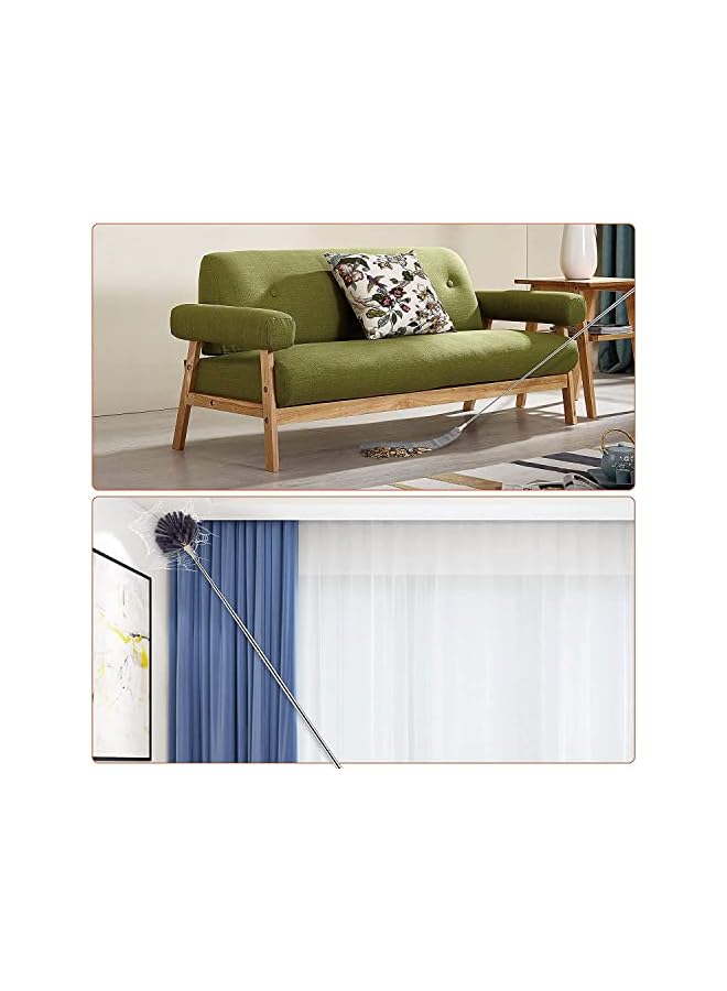 promass Microfiber Duster Kit, Extendable Ceiling Fan Duster for Cleaning with 40 to 250 CM Telescoping Extension Pole, Washable Car Duster for High Ceiling Fan, Cobweb, Furniture, Car - Image 3