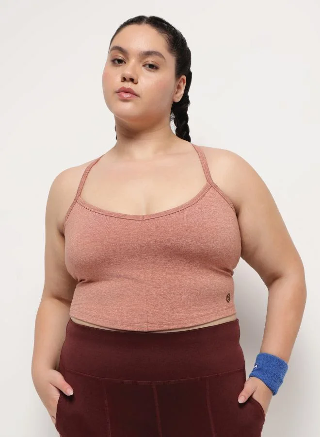 زيسي صدرية كاميسول بتصميم متقاطع - لون ذهبي وردي