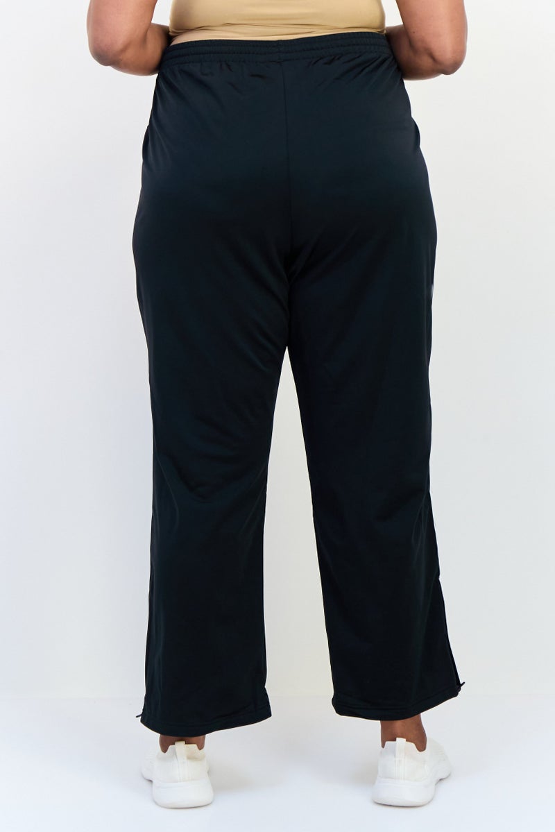 adidas Originals Women Plus Size Drawstring Training Track Pants, Black - Image 3
