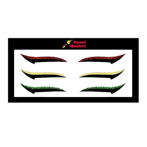 Comet Busters Red, Neon Yellow and Lime Green Eyeliner Stickers (EYE056) - Image 2
