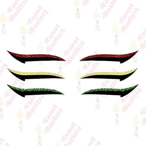 Comet Busters Red, Neon Yellow and Lime Green Eyeliner Stickers (EYE056) - Image 3