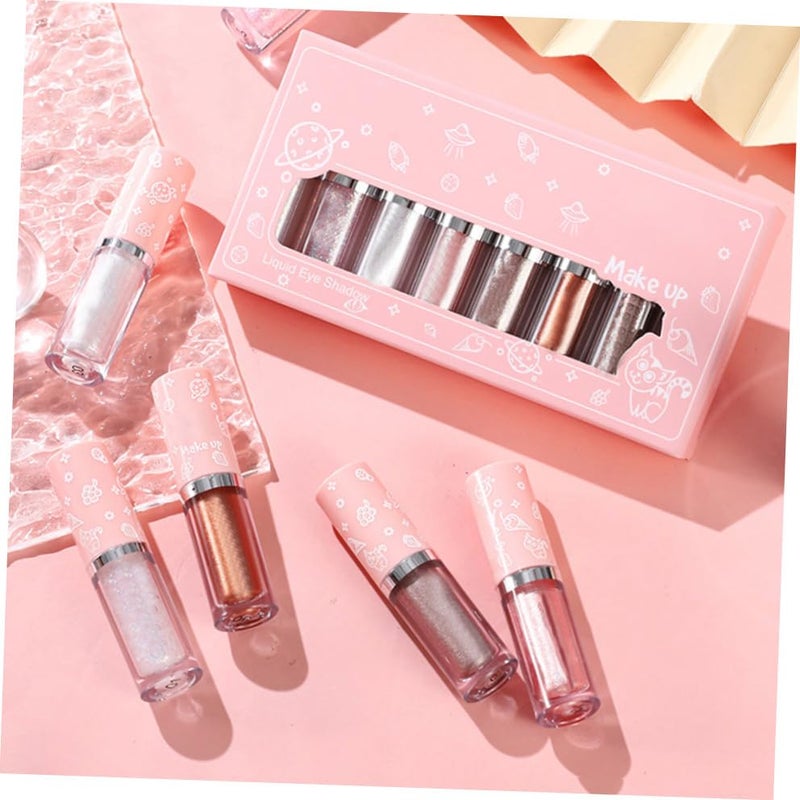8pcs Glitter Liquid Eyeshadow Kit Safe Lightweight Eye Makeup for Women Girls Sparkly Eye Shadow Sticks for Unique Looks for All Skin Types - Image 4