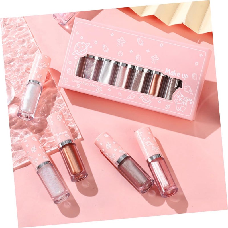 8pcs Glitter Liquid Eyeshadow Kit Safe Lightweight Eye Makeup for Women Girls Sparkly Eye Shadow Sticks for Unique Looks for All Skin Types - Image 5