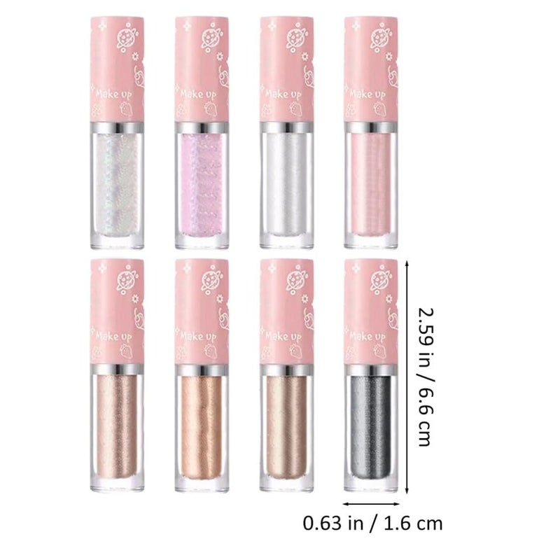 8pcs Glitter Liquid Eyeshadow Kit Safe Lightweight Eye Makeup for Women Girls Sparkly Eye Shadow Sticks for Unique Looks for All Skin Types - Image 2