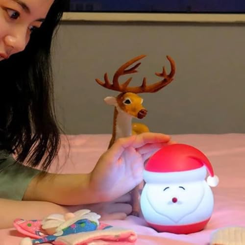 Desidiya® Santa Silicone Night Lamp for Kids – Dual Power (USB & Battery) | Soft LED Night Light | Color Changing | Safe Silicone | Christmas Gift & Bedroom Decor - Image 2