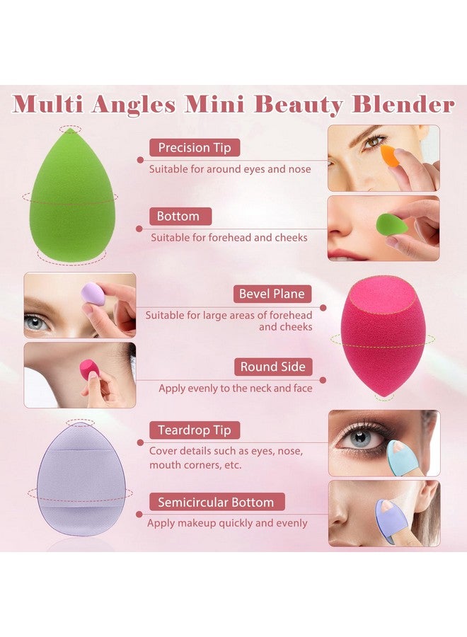 AHIER 50 Pcs Mini Makeup Sponge Set Include 40 Pcs Mini Beauty Blender & 10 Pcs Finger Powder Puff, Random Colored Small Beauty Blender Makeup Sponges Facial Makeup Tools for Foundation Concealer - Image 3