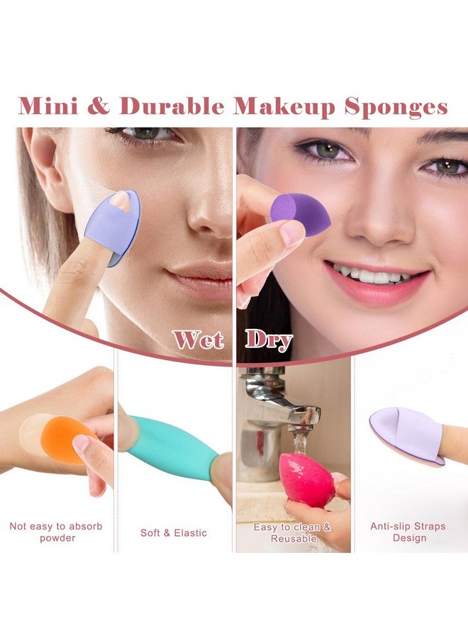 AHIER 50 Pcs Mini Makeup Sponge Set Include 40 Pcs Mini Beauty Blender & 10 Pcs Finger Powder Puff, Random Colored Small Beauty Blender Makeup Sponges Facial Makeup Tools for Foundation Concealer - Image 5