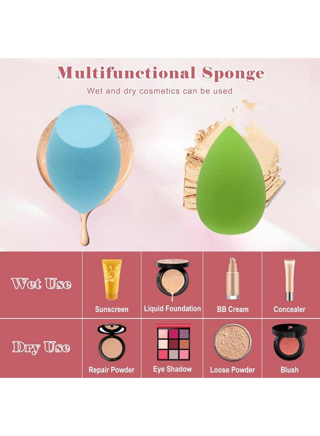 AHIER 50 Pcs Mini Makeup Sponge Set Include 40 Pcs Mini Beauty Blender & 10 Pcs Finger Powder Puff, Random Colored Small Beauty Blender Makeup Sponges Facial Makeup Tools for Foundation Concealer - Image 4