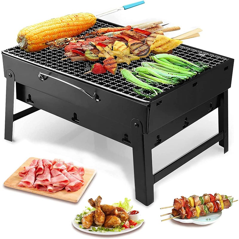 إسكدنيا Entraxa Barbecue Grill Charcoal Grill Folding Portable Lightweight Barbecue Grill Tools for Outdoor Grilling Cooking Camping Hiking Picnics Tailgating Backpacking Party 17x 116x 26 - Image 1