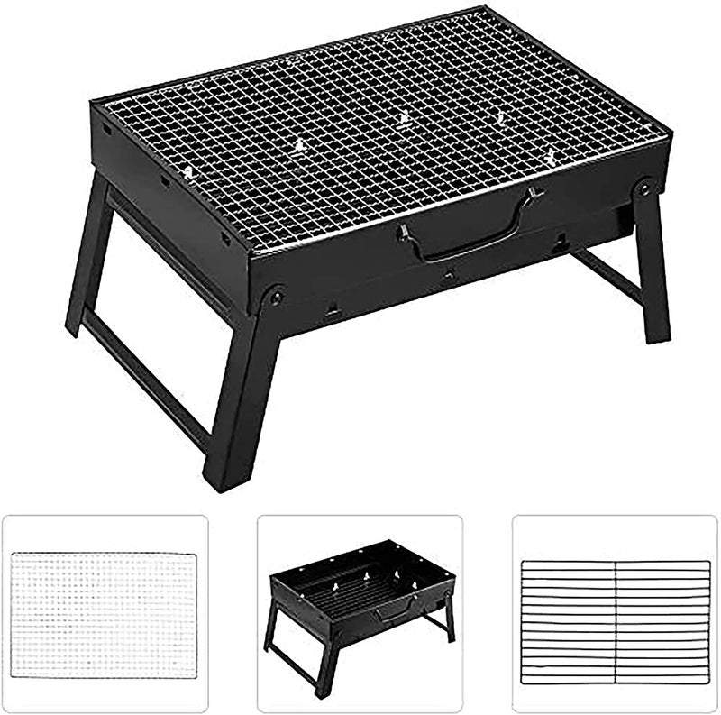 إسكدنيا Entraxa Barbecue Grill Charcoal Grill Folding Portable Lightweight Barbecue Grill Tools for Outdoor Grilling Cooking Camping Hiking Picnics Tailgating Backpacking Party 17x 116x 26 - Image 3
