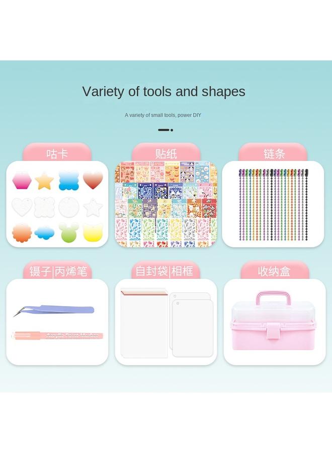 Bluejw Children's Free Matching DIY Hand Account Goo Card Sticker Paper Sticker Big Suit Goo Plate Card Full Set Of Materials Storage Box Toys - Image 5