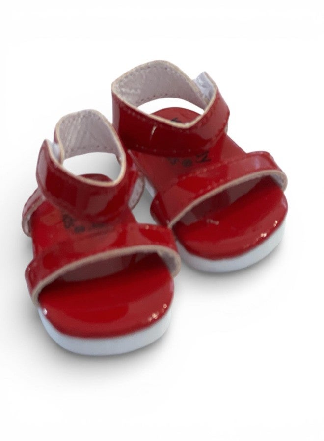 18 Inch Doll Shoes- Bright Colored Sandals for Your 18 Inch Kennedy and Friends Fashion Girl Dolls (Cherry Red)