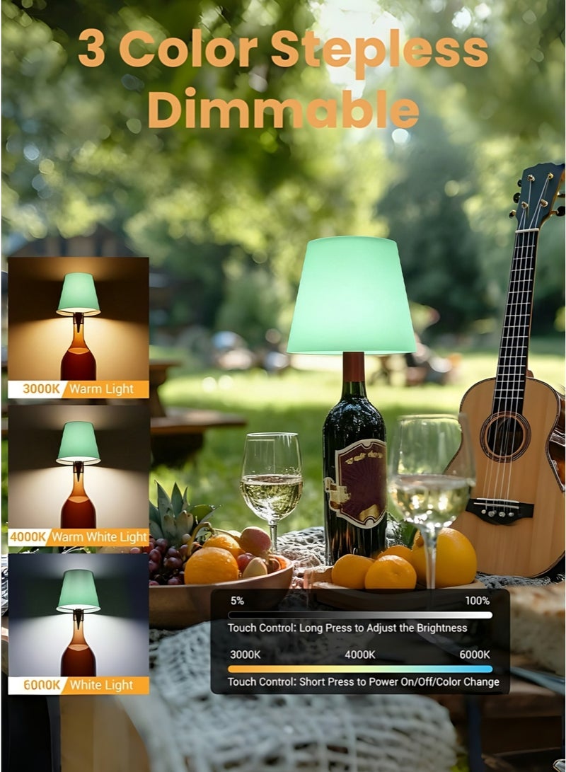 Wireless Bottle Table Lamp Touch Control of 3 Colors and Stepless Dimming Night Lamp For Bar Cafe Bottles Decor Desk Lights - Image 3