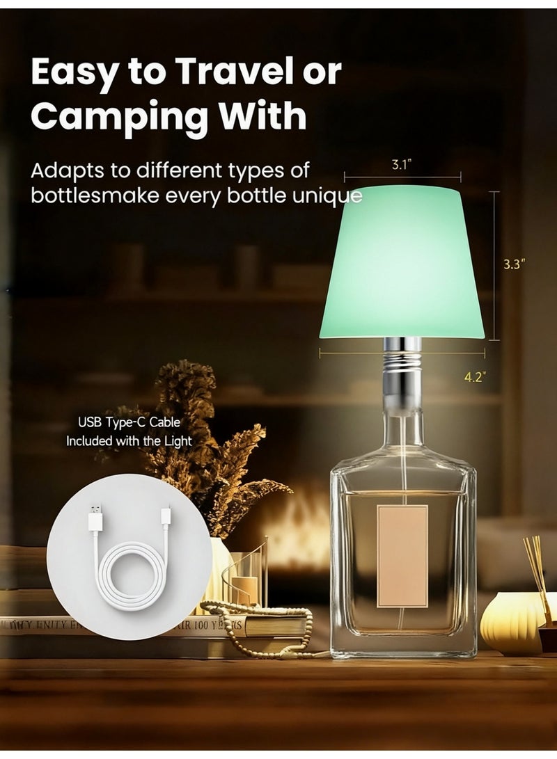 Wireless Bottle Table Lamp Touch Control of 3 Colors and Stepless Dimming Night Lamp For Bar Cafe Bottles Decor Desk Lights - Image 5