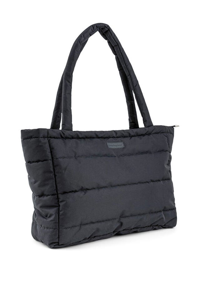 done by deer Quilted Changing Tote Bag - Stylish Water-Repellent Diaper Bag with Foldable Changing Mat  And  Stroller Hooks - Black - Image 1