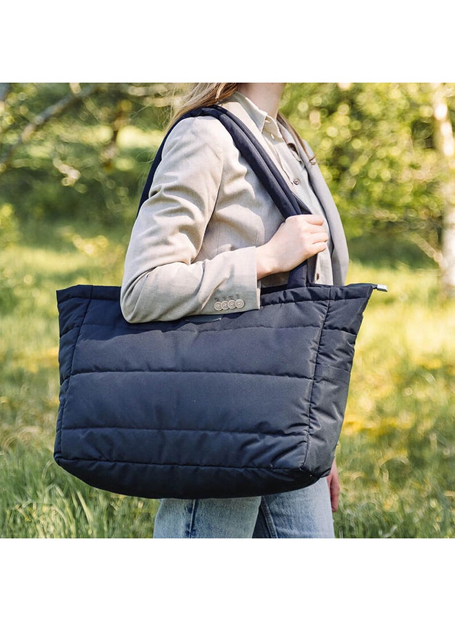 done by deer Quilted Changing Tote Bag - Stylish Water-Repellent Diaper Bag with Foldable Changing Mat  And  Stroller Hooks - Black - Image 3