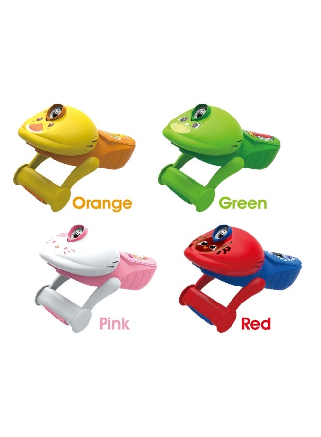 Stem Bubble Slinger – Push Button Bubble Blower with Sounds and Music! – Style May Vary Red - Image 1