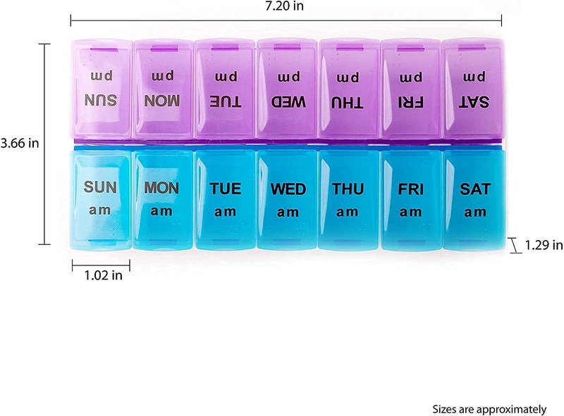Rabbonix Pill Medicine Organizer Reminder Storage Box 14 Days or 2 Weeks, Pack of 1 - Image 4