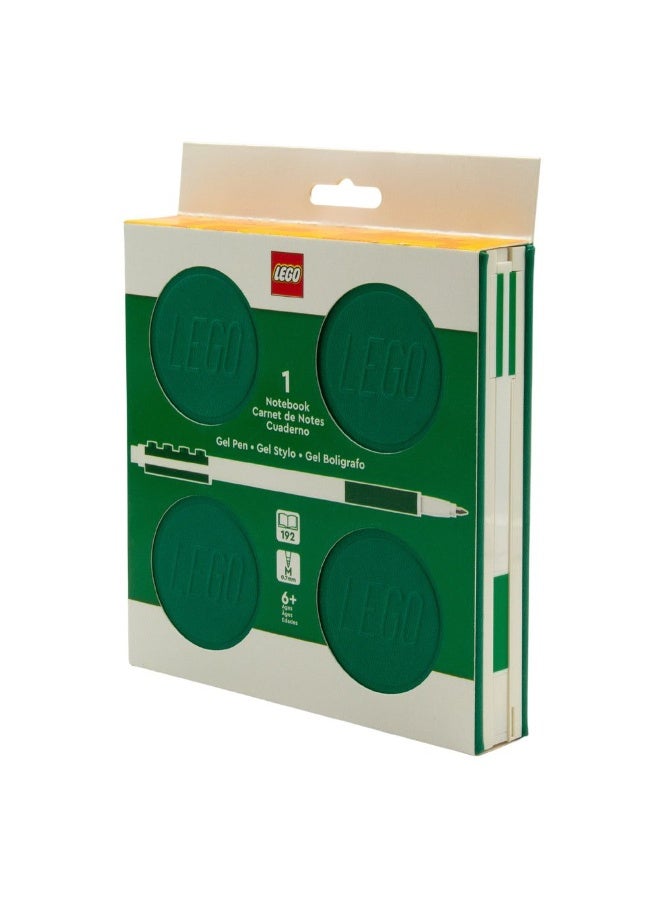 LEGO دفتر ملاحظات LEGO القابل للقفل مع قلم جل (أخضر، 192 صفحة، غلاف صلب) - Image 1