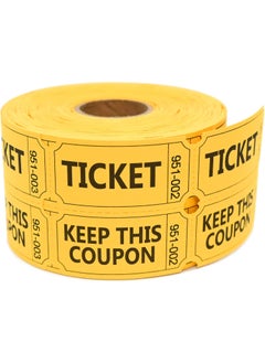 ESSENTIAL 500 Raffle Tickets Double Roll Yellow Raffle Tickets Roll with Name and Phone Number for Raffle Events Classroom Entry Class Reward  Door Prize Yellow