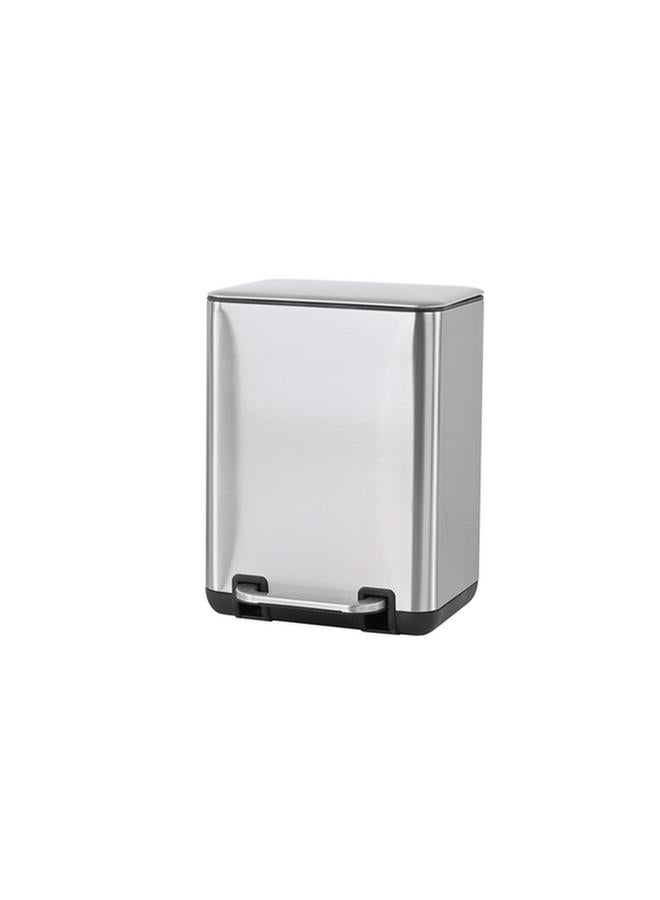 Stainless Steel Rectangular Pedal Bin Silver 6 Liter HDB-10303A