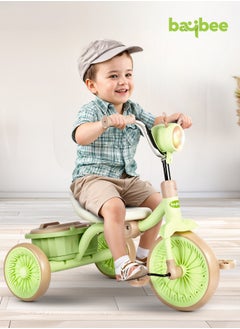 BAYBEE Triky Foldable Baby Tricycle for Kids, Baby Cycle with Light, Music, High Backrest & Rear Storage Basket | Kids Cycle Bike | Kids Tricycle Cyle for Kids 2 to 5 Years Boys Girls Green  - Image 2