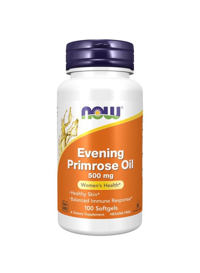 now Supplements, Evening Primrose Oil 500 mg with Naturally Occurring GLA (Gamma-Linolenic Acid), 100 Softgels - Image 1