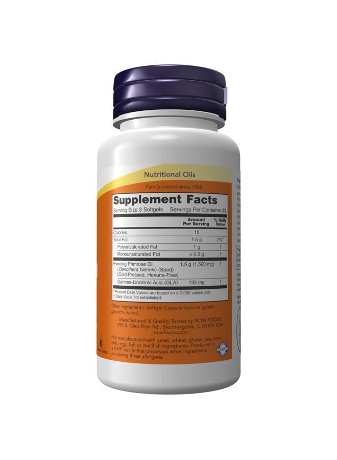 now Supplements, Evening Primrose Oil 500 mg with Naturally Occurring GLA (Gamma-Linolenic Acid), 100 Softgels - Image 2