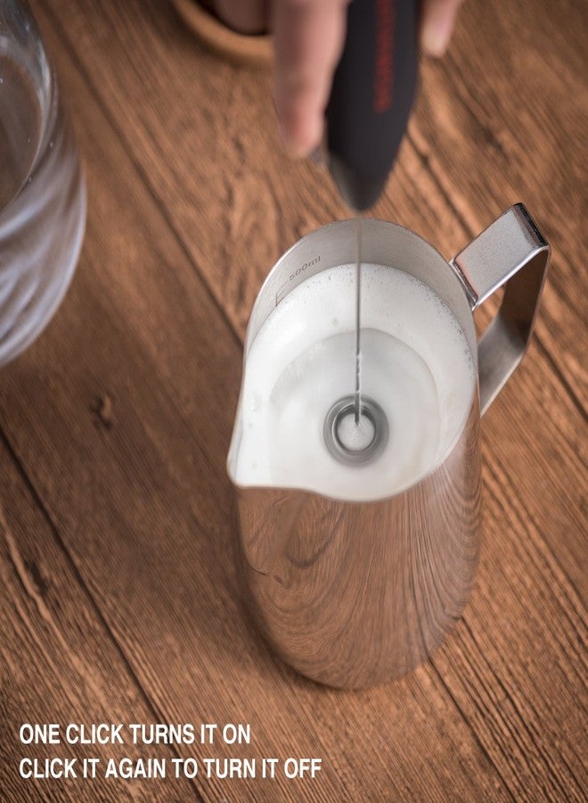 ROMAUNT Electric Milk Frother Drink Mixer ROMAUNT Handheld Electric Battery Operated Frother Coffee Stainless Steel Foam Maker Perfect for Espresso, Latte, Cappuccino with Bonus Protective Case, Mix Spoon - Image 3